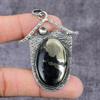Natural Pyrite Agate, Topaz Handmade 925 Sterling Silver Pendant 2.36" J9n88