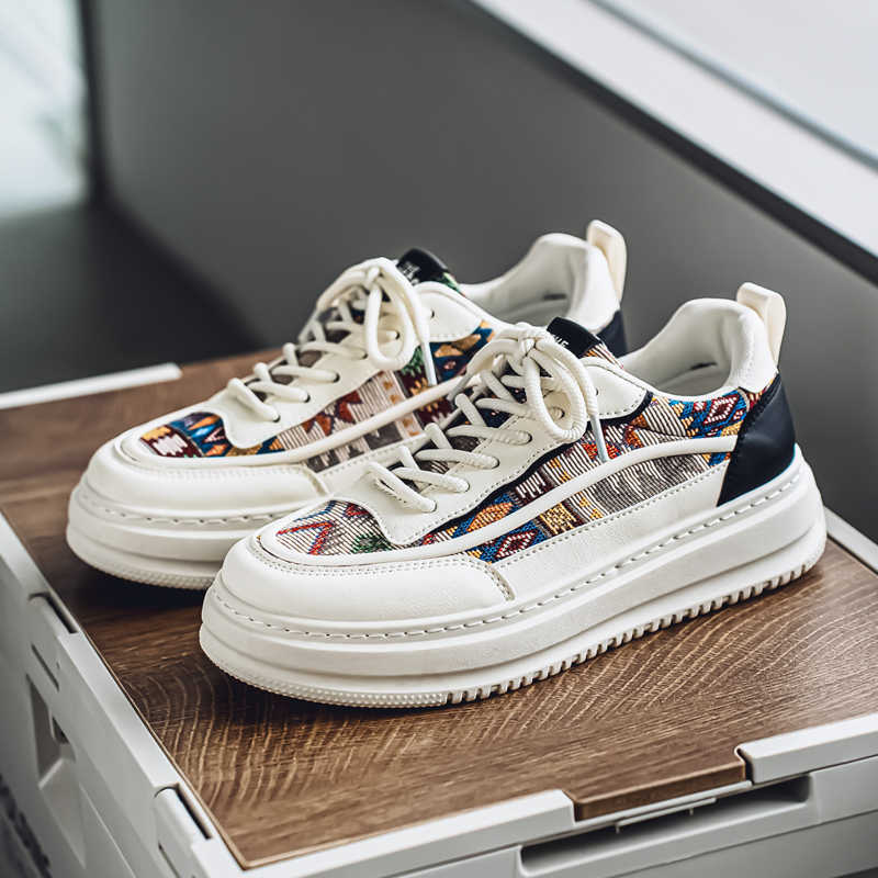 Fashion Round Tip Flatform White Mens Tennis Mary Jane Rainbow Shoes Men Blue Sneakers Men Sports Luxury Brand Outings Krasofka