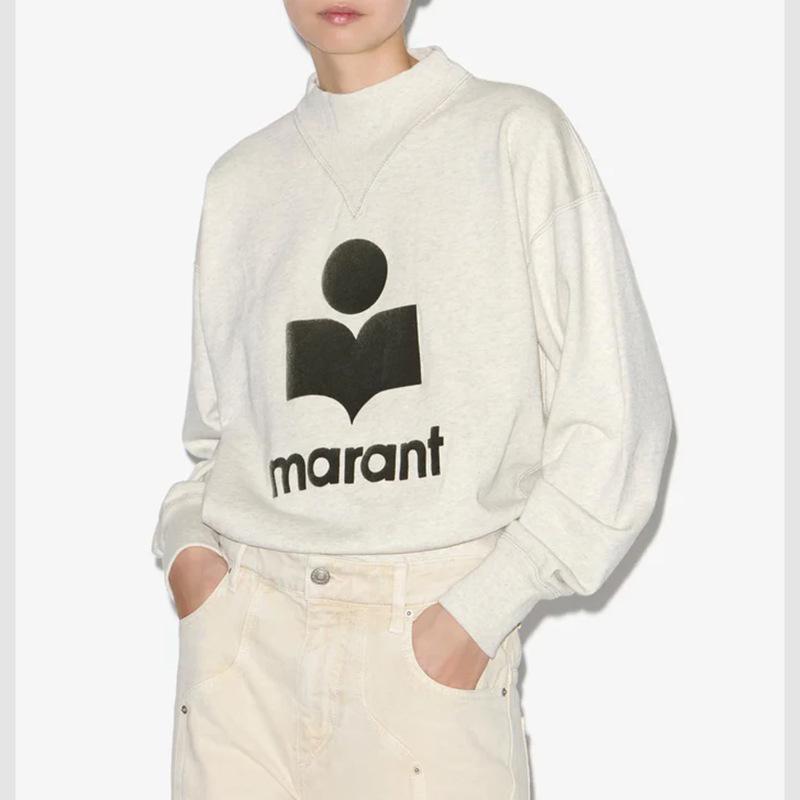 Nová zimní dámská bavlněná mikina s flockovaným logem a stojáčkem - evropský a americký styl