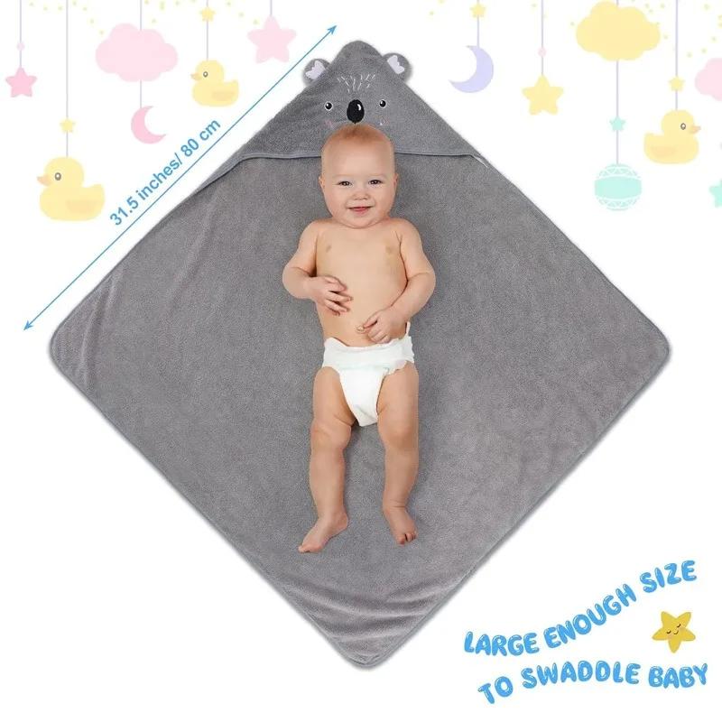 1~3PCS Cartoon Animal Baby Bath Towels Soft Newborn Hooded Towel Blanket Toddler Bathrobe Warm Sleep Swaddle Wrap Boys and Girls