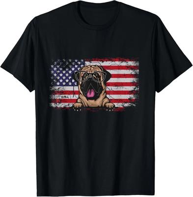 Lustiges Englische Bulldogge Hundeliebhaber Amerikanische Flagge 4. Juli Geschenk Unisex T-Shirt