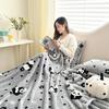 Thick Flannel Plush Velvet Panda Plaid Blanket: Cozy Nap and Gift Blanket