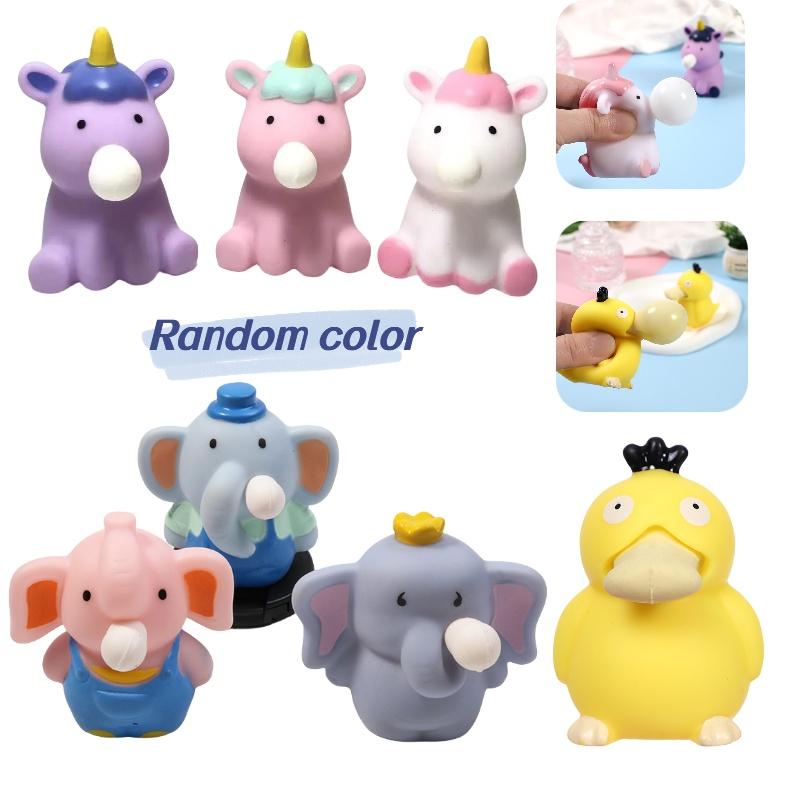 Stress-relieving Bubble Blowing Elephant Toy Fun Squeeze And Release Toy For All Ages
