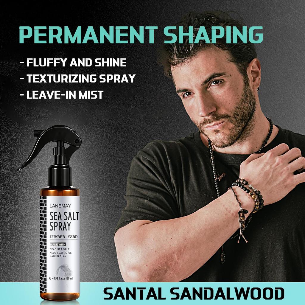Sea Salt Spray-Soft For A Clean Look- And Shine And Texture-Enhance s Natural Curls And Waves-Suitable For All Hair Types, 120ml