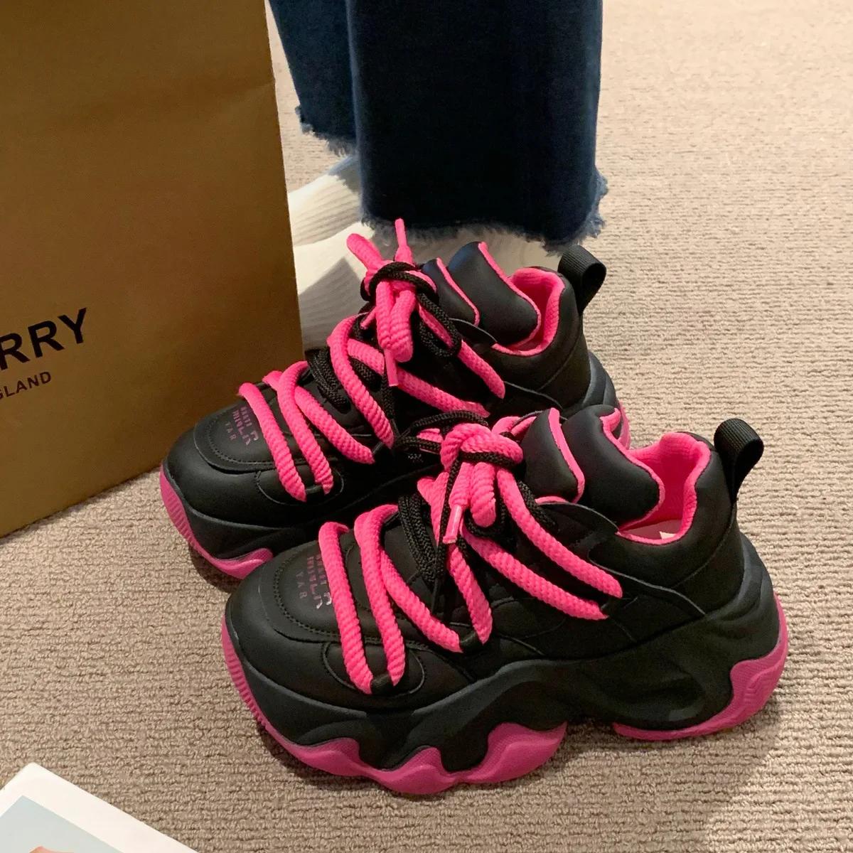 

Модные изысканные женские кроссовки Модная универсальная повседневная обувь Мягкая подошва Удобная толстая подошва Увеличение высоты 7 см Кроссовки для бега 40