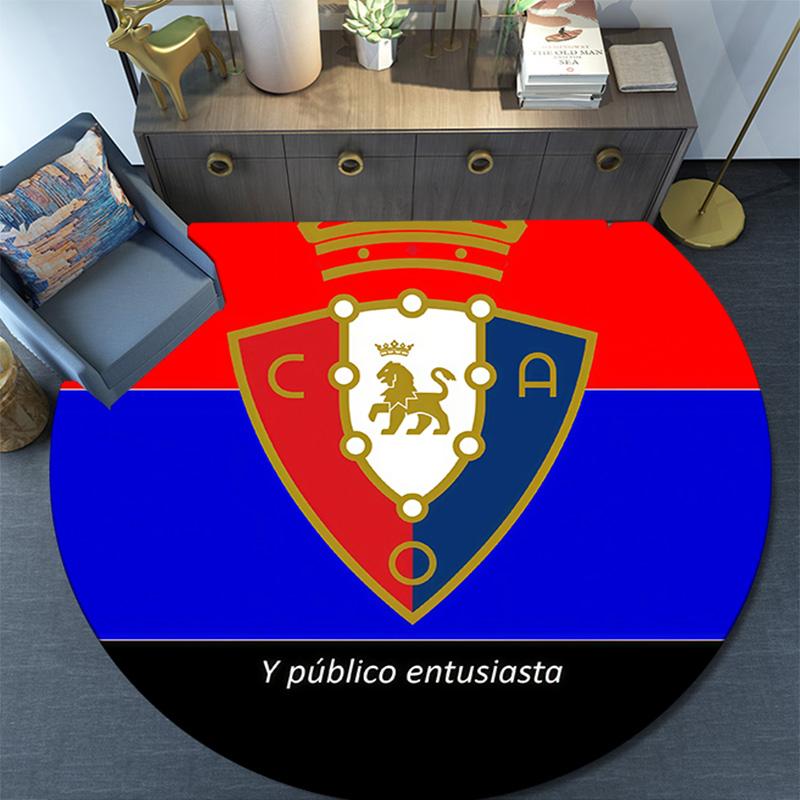 CA Osasuna2 Round Area Rug,Carpet Rug for Living Room Bedroom Sofa Playroom Decor,Non-slip Floor Mat