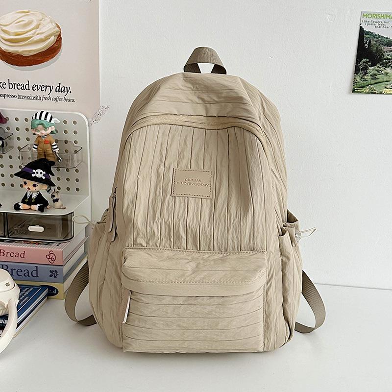 Schoolbag Solid Color Backpack 1011 New Junior High School Girls High School College Students School Bag Women Travel Lightweight Small Backpack
