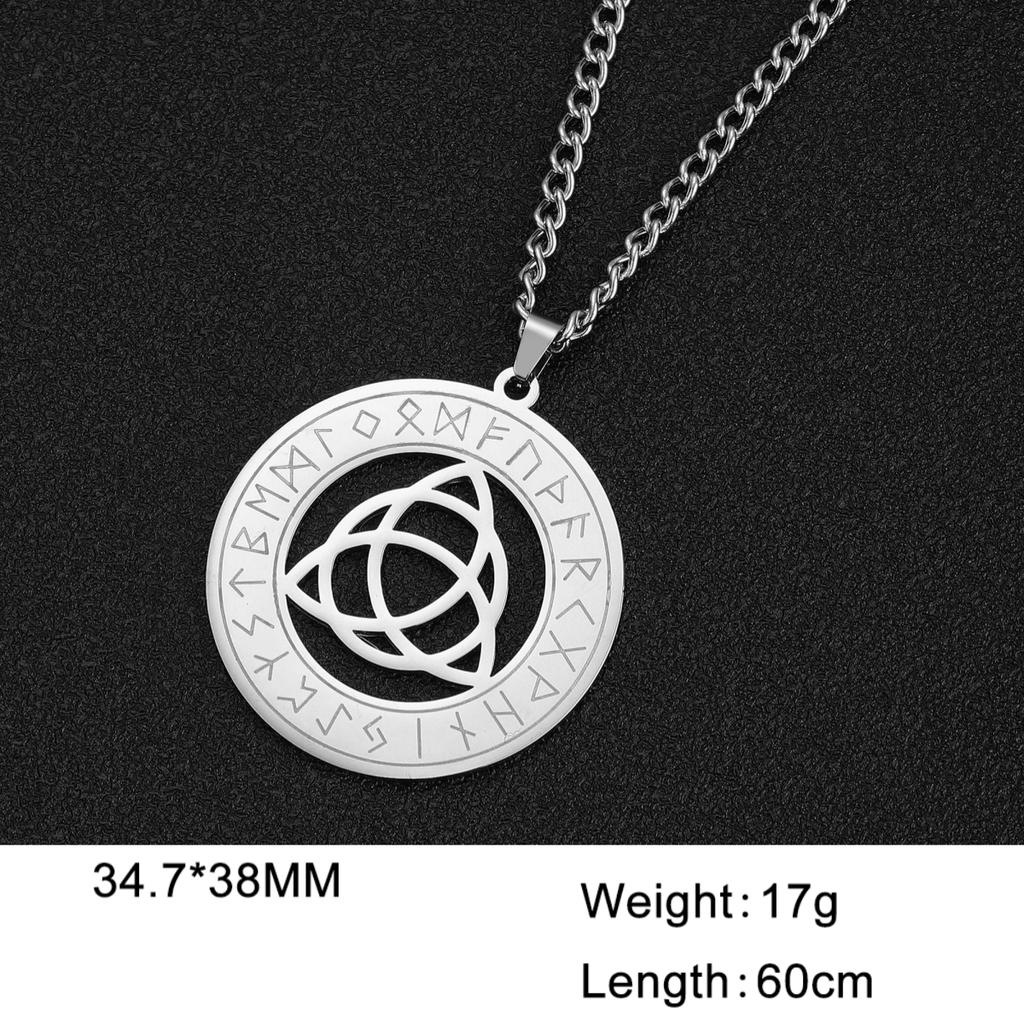 LIKGREAT Triquetra Symbol Pendant Necklace Stainless Steel Trinity Irish Celtic Witch Knot Amulet Religious Jewelry Gifts