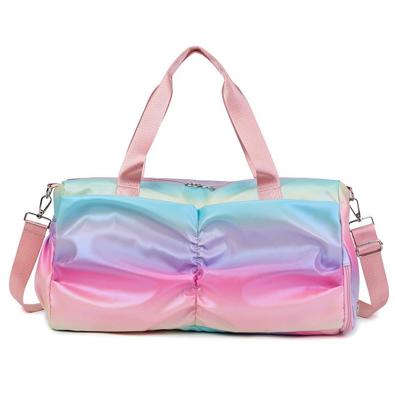 Sports Yoga Gym Bag Women Dry Wet Separate Large Capacity Short Travel Bag Gradient Handbag Crossbody