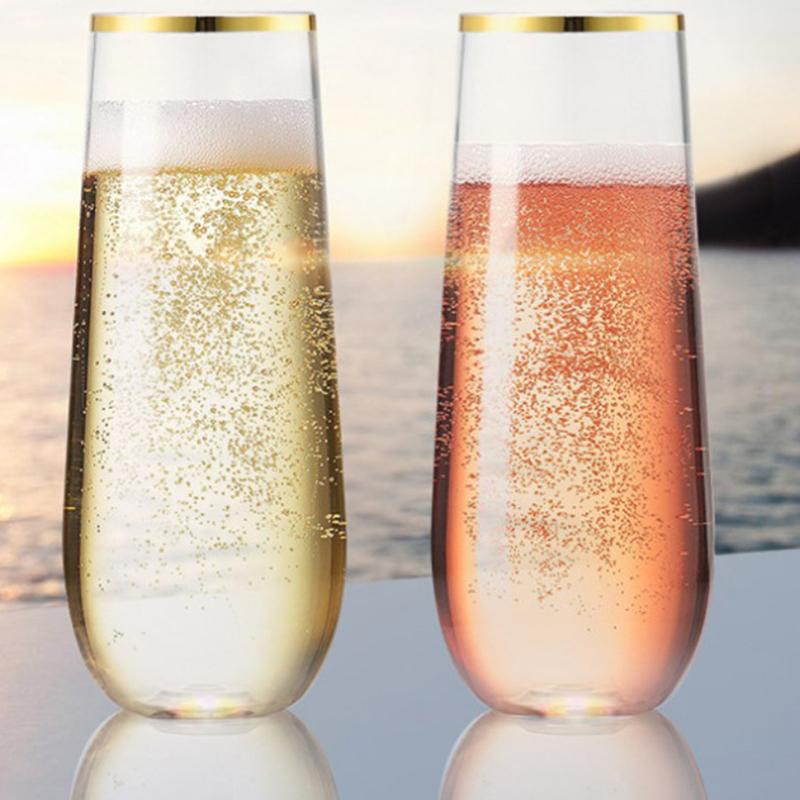 270Ml Shatterproof Plastic Wine Glass Unbreakable Pet Red Wine Tumbler Glasses Cups Reusable Transparent Fruit Juice Beer Cup