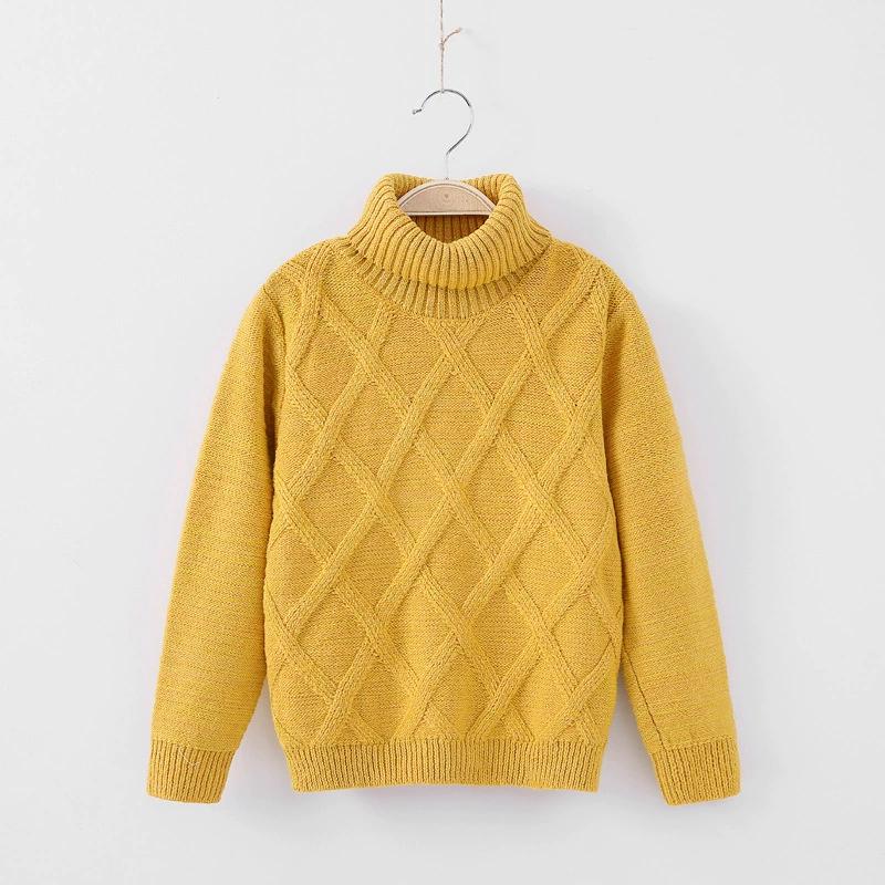 Children's Turtleneck Sweaters Big Children's Korean Children's Clothing Thickened and Velvet Autumn and Winter Pullover Baby Bottoming Shirt