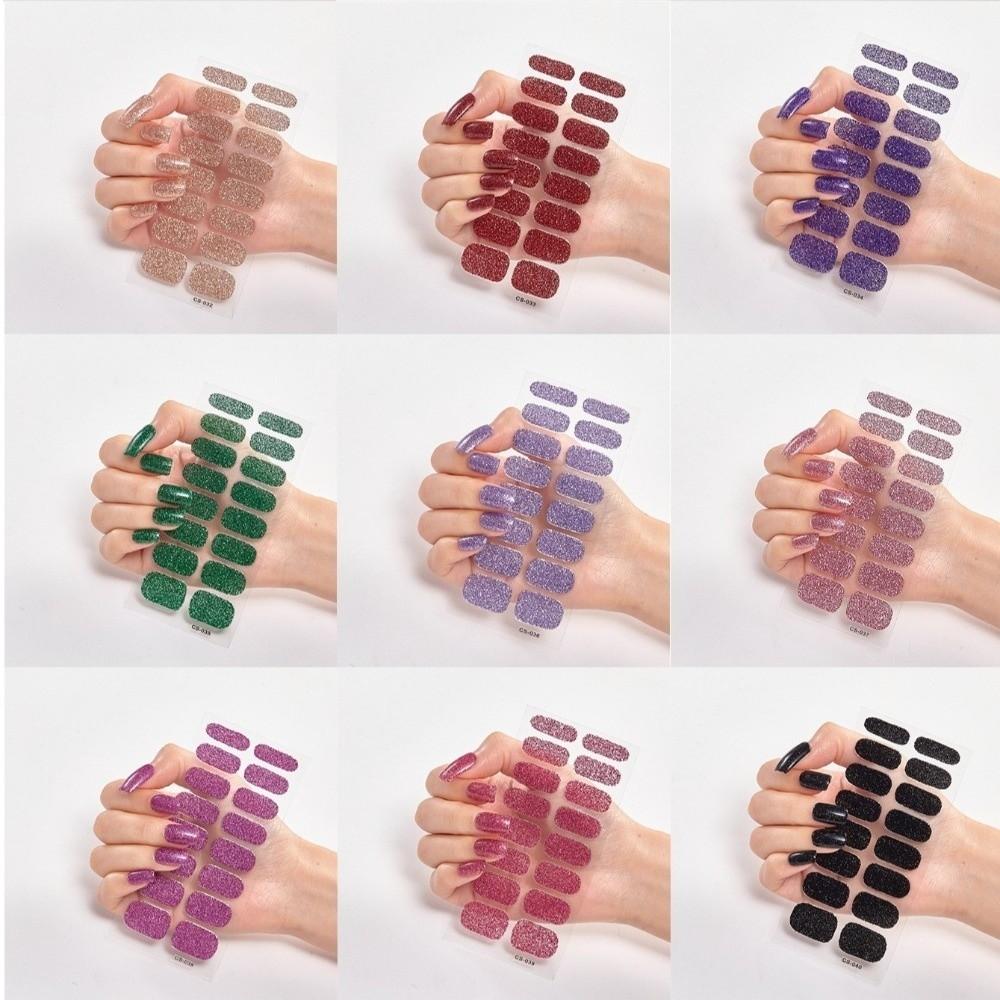 8 Sheets Mix Colour Full Wrap Nail Stickers DIY Gel Nail Wraps Self-Adhesive Nail Stickers Women