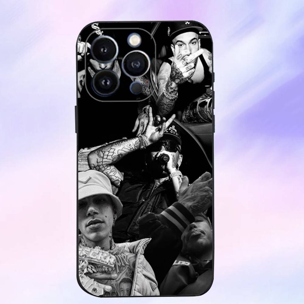 Rapper S-Sfera E-Ebbasta Handyhülle Für iPhone 16,15,14,13,12,11 Plus,Pro Max,XS,X,XR,SE,Mini,8,7,Weiches Silikon Schwarze Hülle