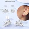 Original 925 Sterling Silver Lotus Stud Earrings For Women Simple Design Silver Jewelry Gift