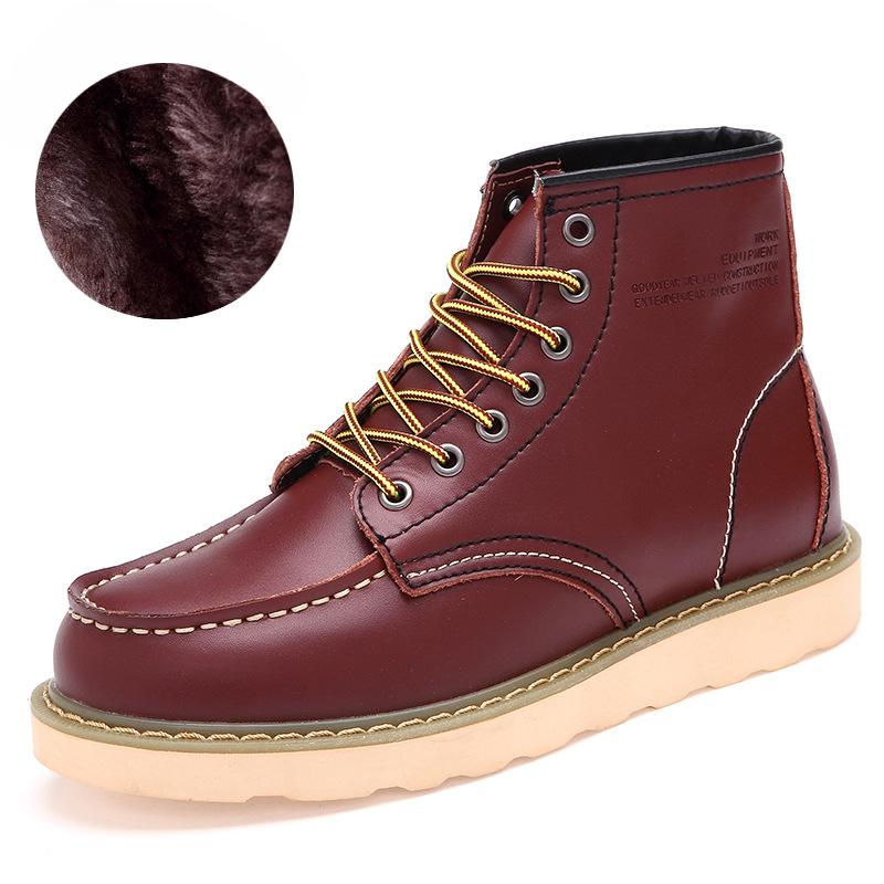 Autumn and Winter Men's Boots Genuine Leather England Style Men's Short Boots Trend Worker Boot High-Top Shoes Fashion Leather Boots