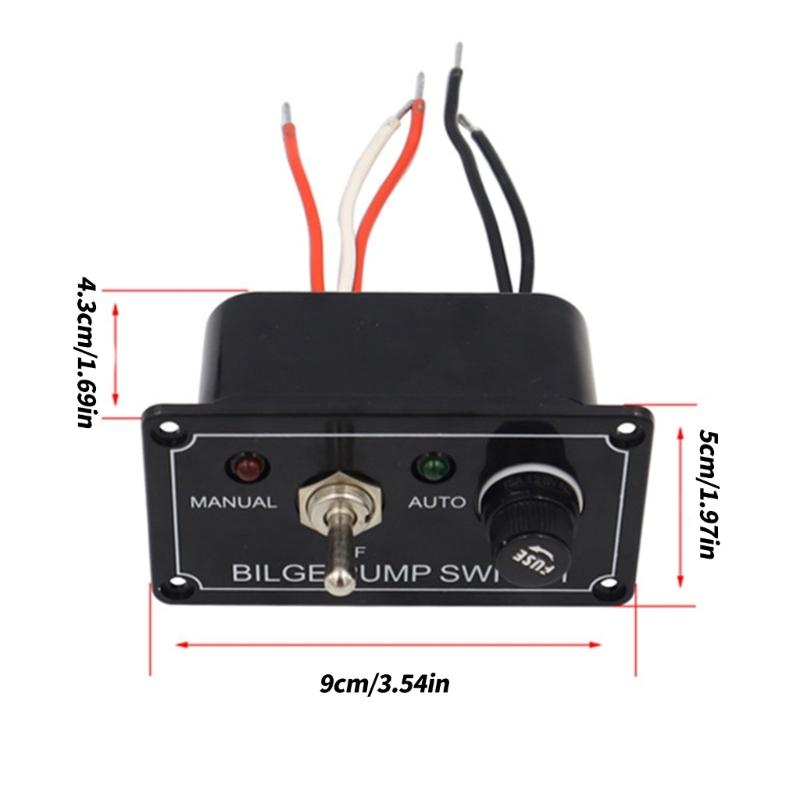 3 Way Fused Marine Bilge Pump Switches Panel 12V Manual-Off-Auto Toggle Switches Panel with LED Indicator Light for Yacht