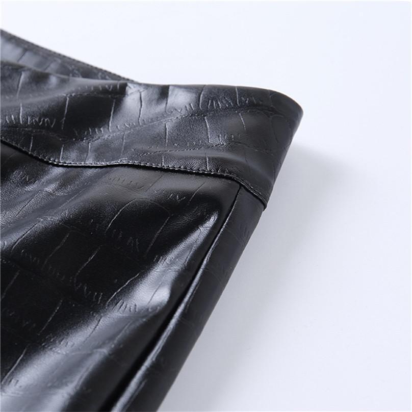 Autumn and Winter Ladies High Waist Casual Crocodile Pattern Leather Pants Casual Slim Fashion Zipper Foot Slim