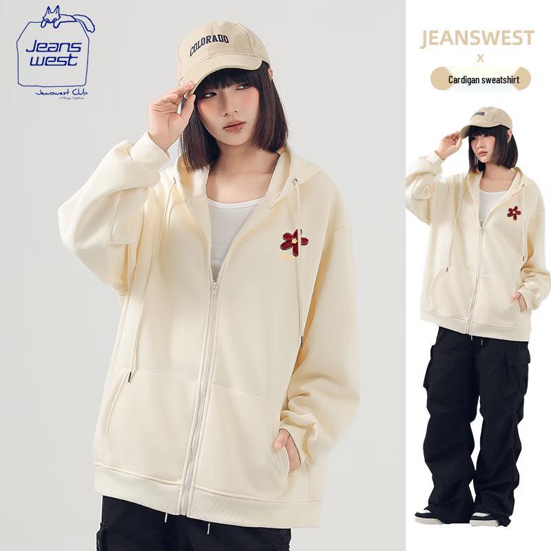 Jeanswest Club Women's Heavyweight Hooded Zip-Up Sweatshirt