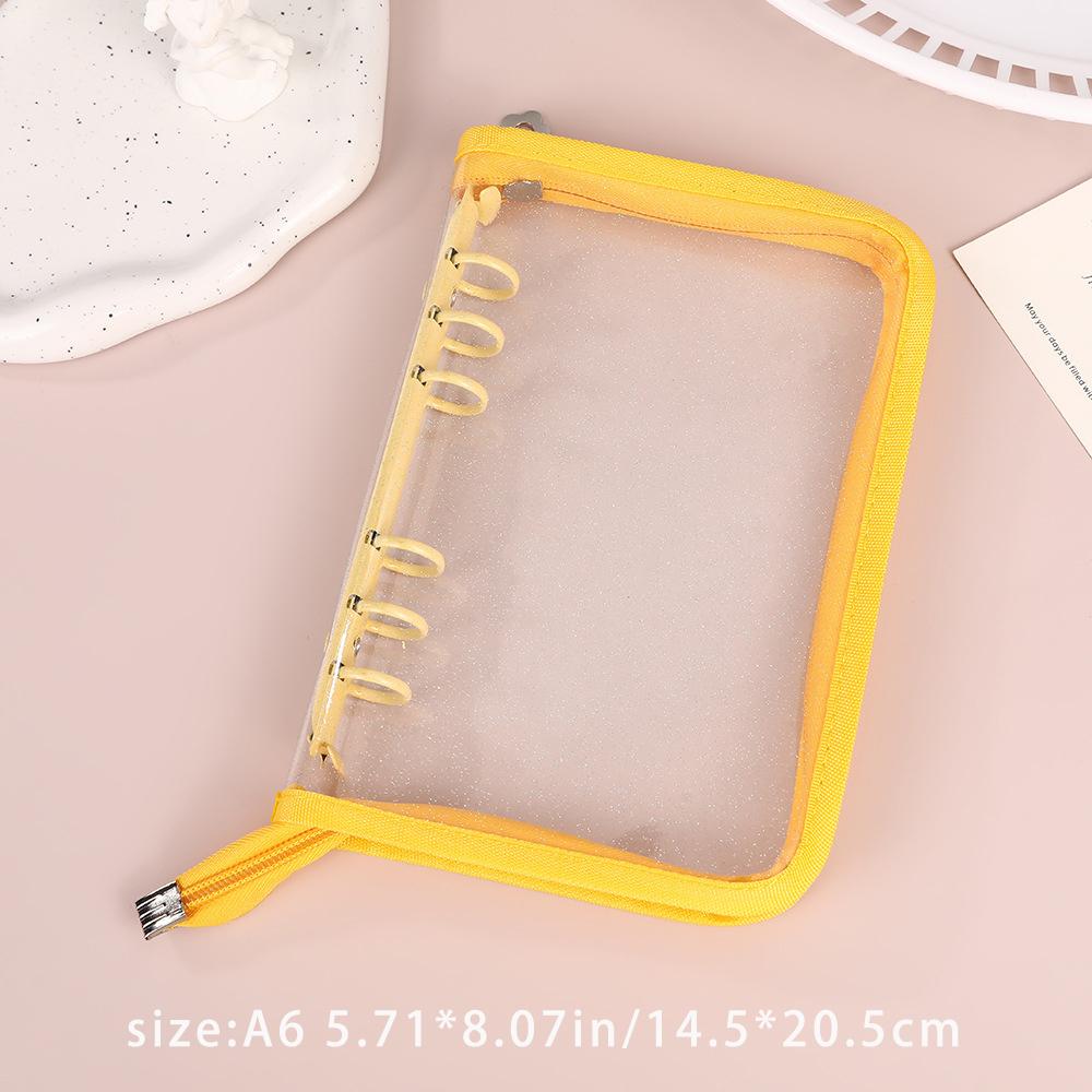 10 Inner Pages, 6-hole A6 Zipper Loose Leaf Notebook, Soft Shell Album, Storage Card Book