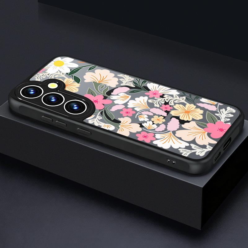 

Small Flower Pattern Magnetic Phone Case For Samsung Galaxy S26 S25 S24 S23 S22 Ultra Plus S25 Edge S24 S23 FE TPU Acrylic Cover Galaxy S22 Ultra 5G