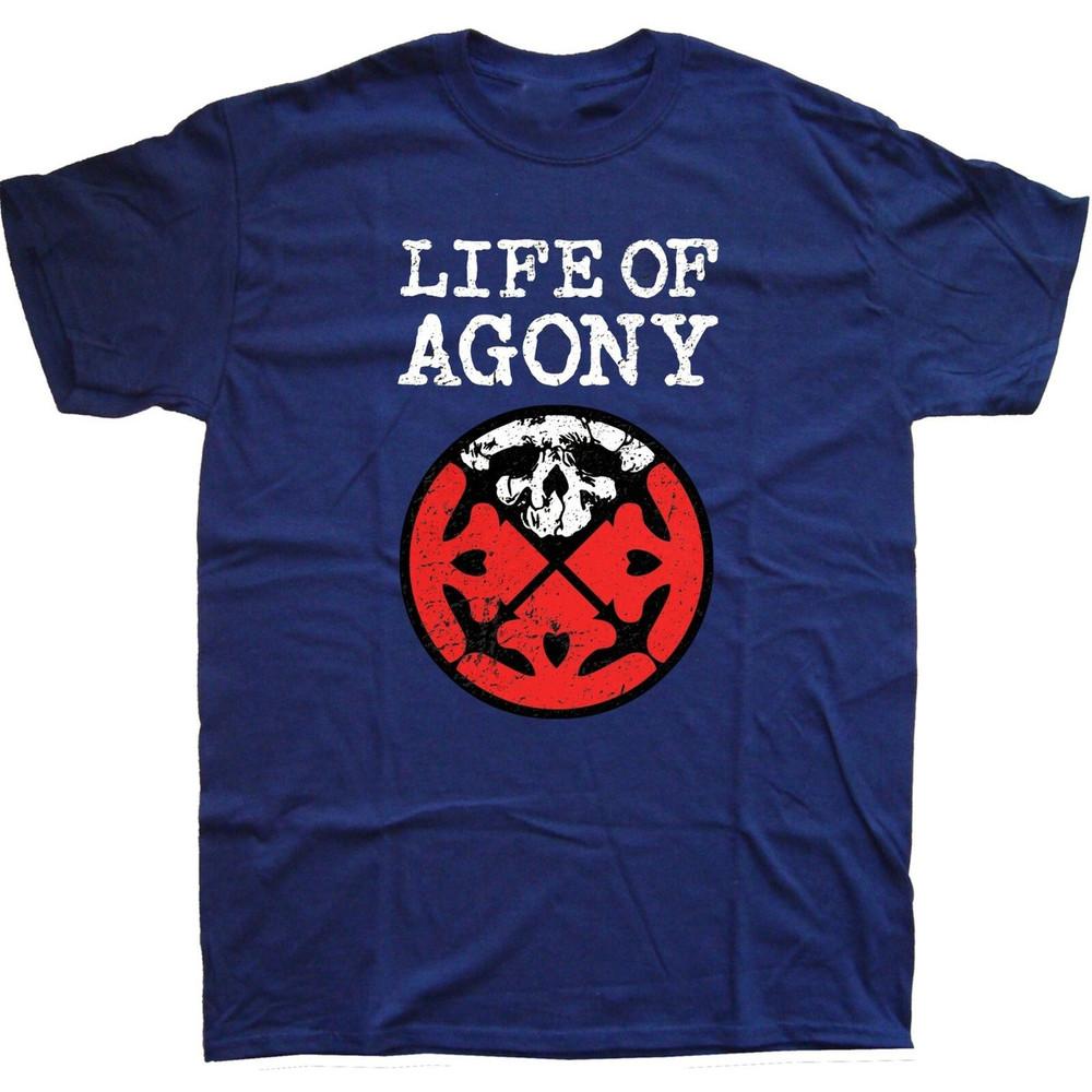 

Редкая темно-синяя футболка с логотипом группы Life Of Agony Все размеры S-5XL Унисекс футболка S
