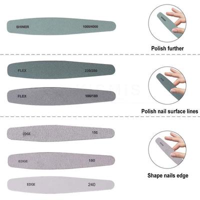 6 Pcs Professional Nail Files and Buffers Set Washable Double Sided Nail Care Tools for Salon and Home Use