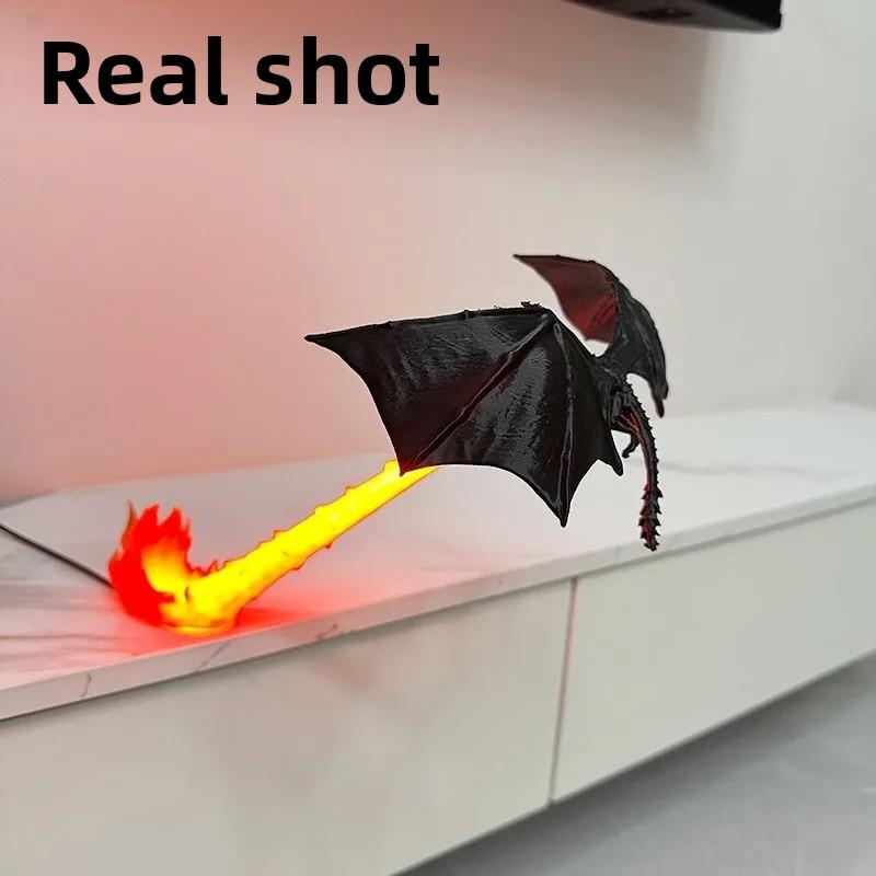 Dragon Bookshelf Nook Light 3D Fire-Breathing Shelf Decor Flying Dragon Design Book Lover Gift Halloween Display