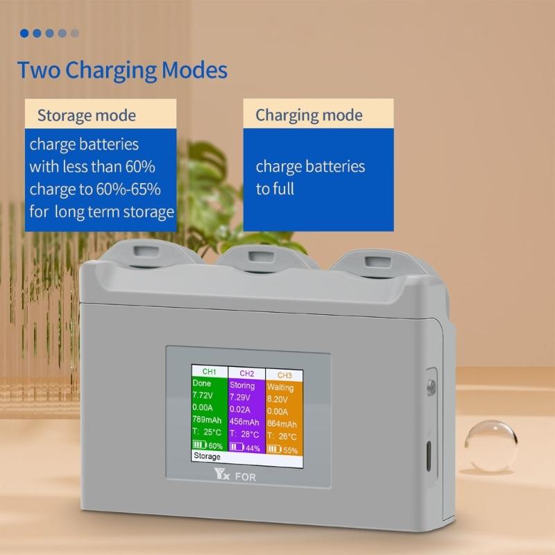 LCD Display Battery Charger 3Way Charging Hubs For Drones With Storage Charging And Fast Charging Capabilities