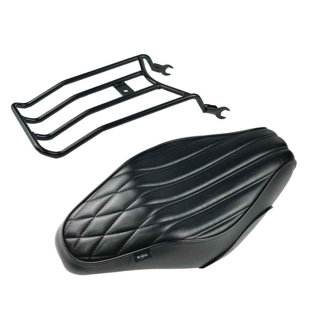 Quick Honda Compatible Round Type Rear Carrier and Custom Long Seat Set for Cross Cub CC110 Mr. (MADMAX) (Black) чёрный