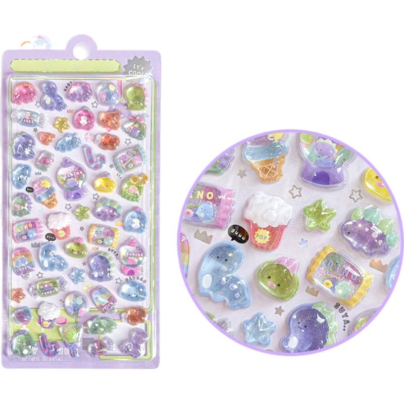 Kawaii Cartoon Animal 3D Relief Cute Stickers Children And Girls Decorative Sticker Birthday Gifts Creative Peripheral