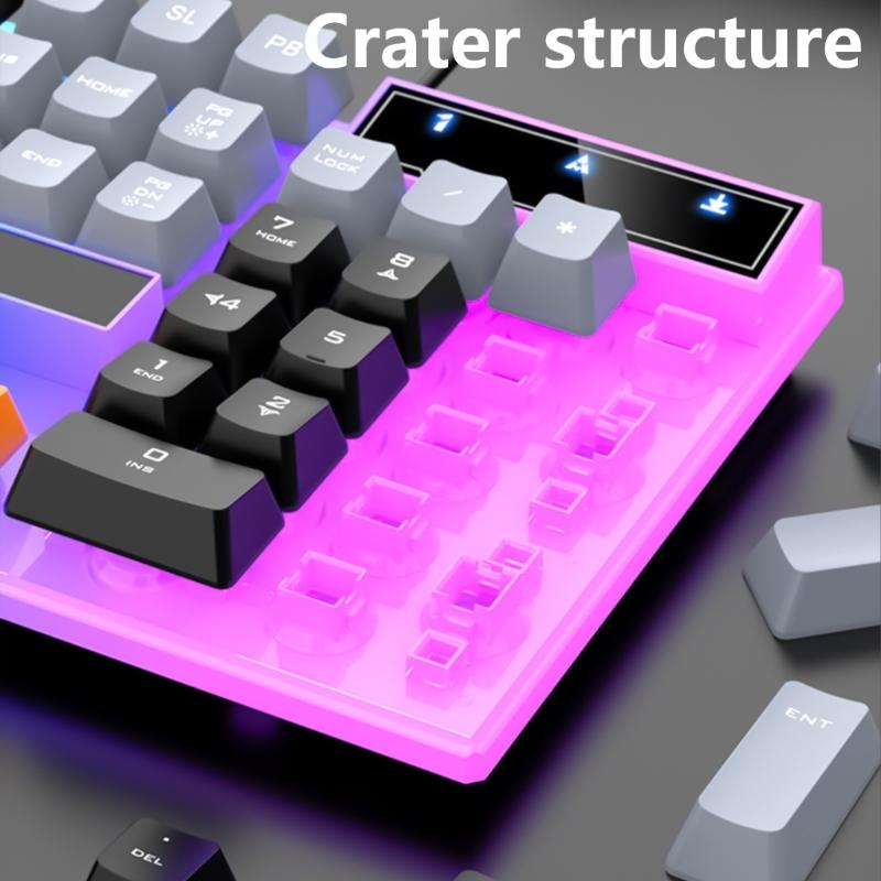 Corded Gaming Keyboard and Mouse Combo LED Backlit Mechanical Keyboard 1600DPI Mouse Keyboard PC Gamer Accessories