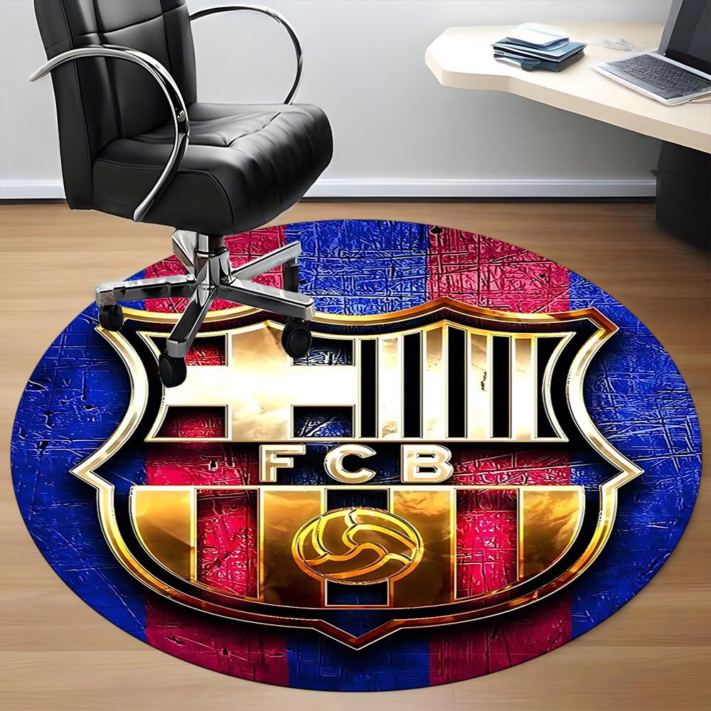 1pcBarcelona FC Office Round Area Rug, Indoor Mat Suitable For Office, Bedroom Living Room Home Decor, Room Deco, Offic A0928156