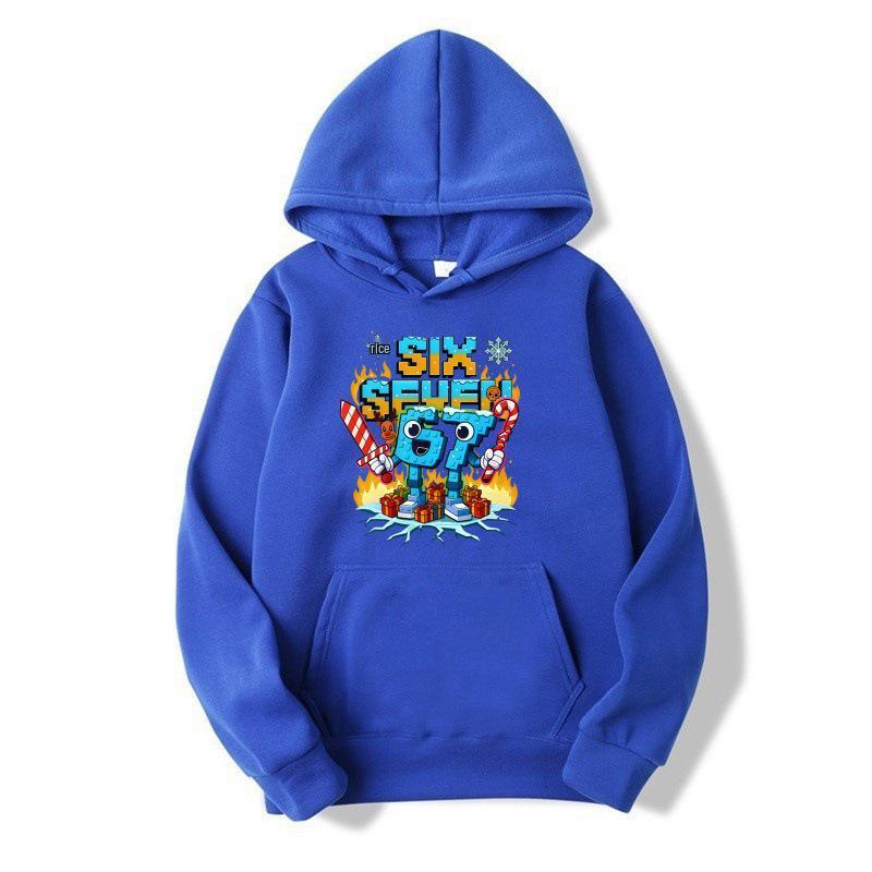 2025 Kids' Hooded Sweatshirt - New European & American Style, No. 67 Pattern, Autumn/Winter Fleece