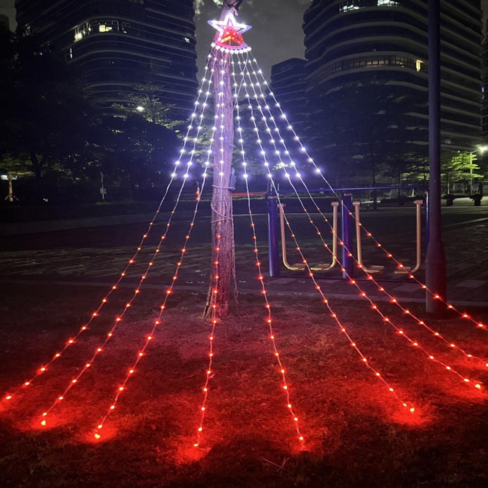 Christmas Decorations Star String Light With Remote APP Control 11FT 305LED RGB Christmas Tree Waterfall Light Timer Music Sync