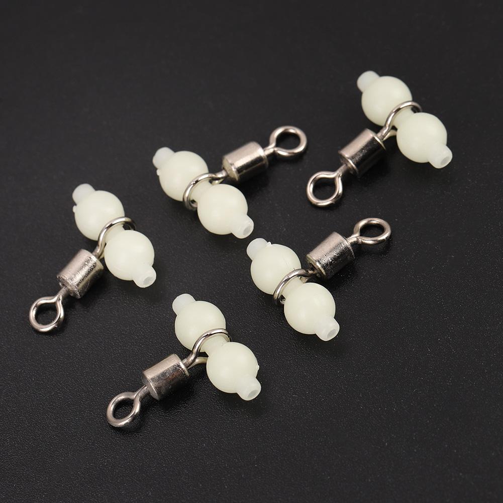 5 Pcs Luminous Fishing Rolling Swivels Connector Sea Fishing Tackle (S)