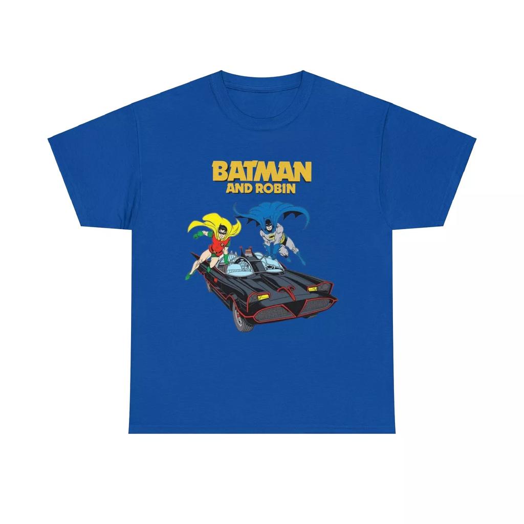 Batman and Robin Unisex Heavy Cotton Tee, Batmobile, Superhero