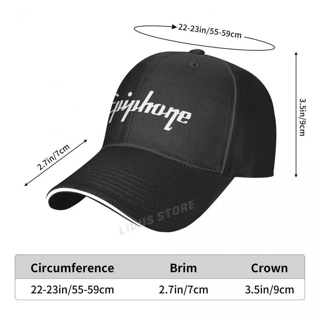 New Popular Epiphone Guitars Logo Unisex Baseball Cap Fashion Brand Guitar Lover Hat Unisex Women Adjustable Music Cap
