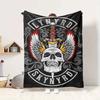Skull Sword Flannel Blanket Throw Blanket Soft Warm Sofa Bed Camping Car Home Decor Unique Christmas Gift C930338
