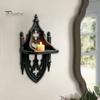 Dark Academia Room Decor Gothic Wall Shelf, Vintage Floating Shelf for Bedroom And Living Room, Matte Black Decorative Display Wall-Mounted Rack with