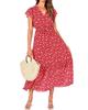 2024 Women's Summer Short-Sleeve Elastic Waist Chiffon Dress