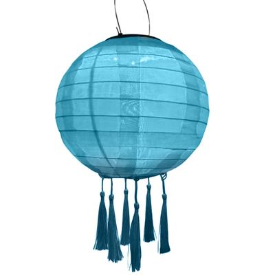 12 Inch Waterproof Solar Chinese Lantern Cloth Hanging Lamp Outdoor Festival Wedding Birthday Party Garden Hanging Lamp Decor