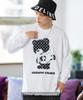 IMPROMES Casual SIDEWAYSTANCE Monogram Bear Long Sleeve T-Shirt, Men's, White