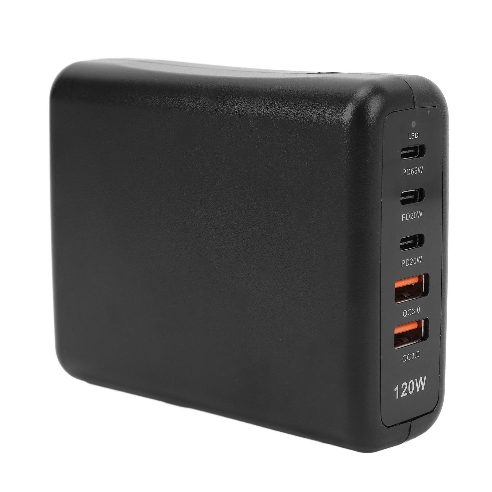 

5-портовое зарядное устройство USB C 120 Вт, быстрая зарядка, настольная USB-зарядная станция для телефона, планшета, ноутбука US Plug