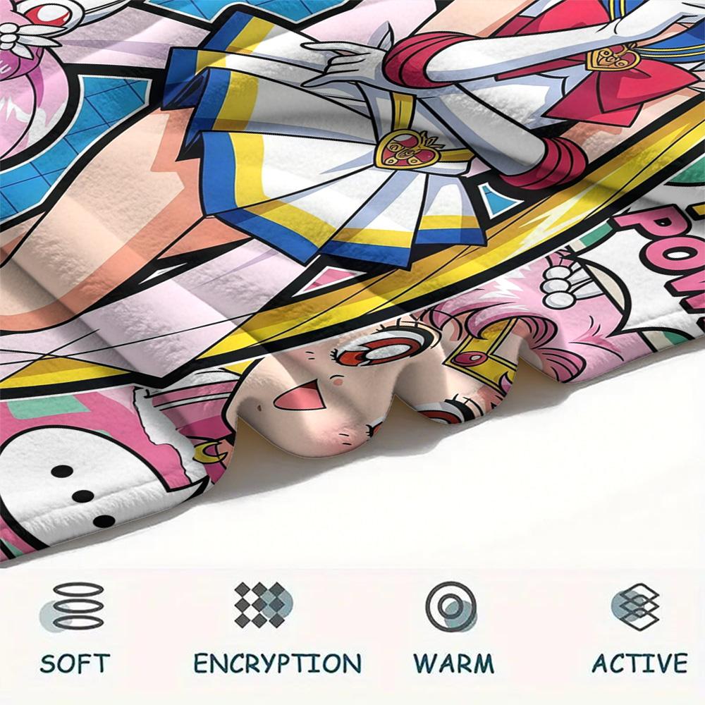 Sailor Moon Flannel Blanket, High Quality Comfortable for All Seasons, Home Decor, Warmth and Comfort