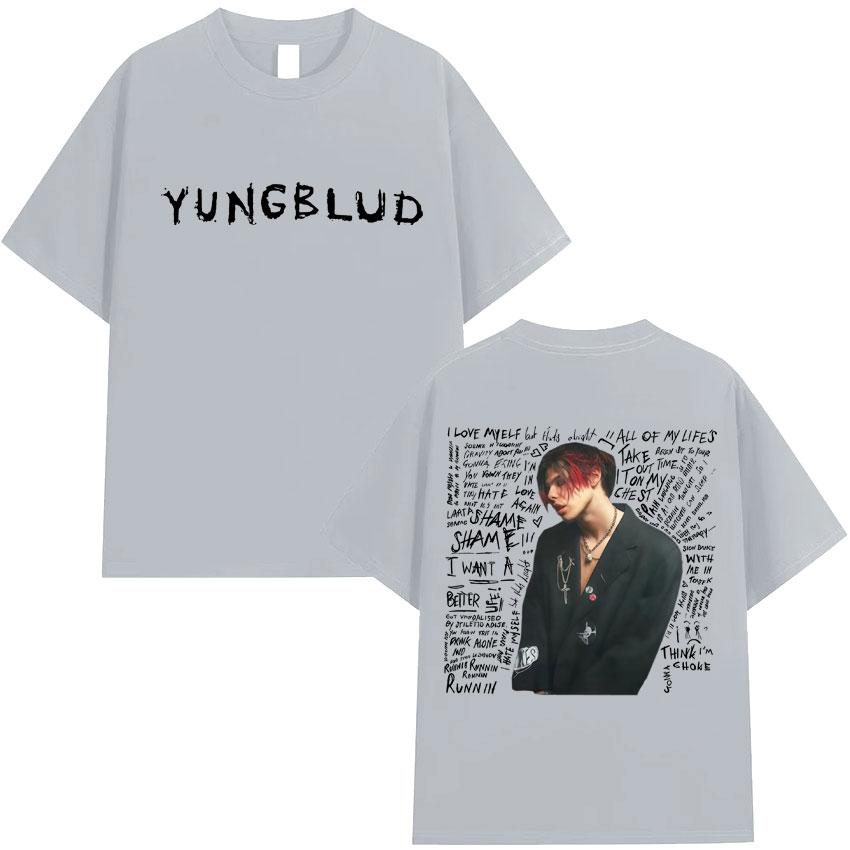 Rapper Yungblud Print T Shrit Mens Clothing Oversized Gothic Tshrit High Quality Short Sleeve Tee Hip Hop Tops Streetwear Unisex