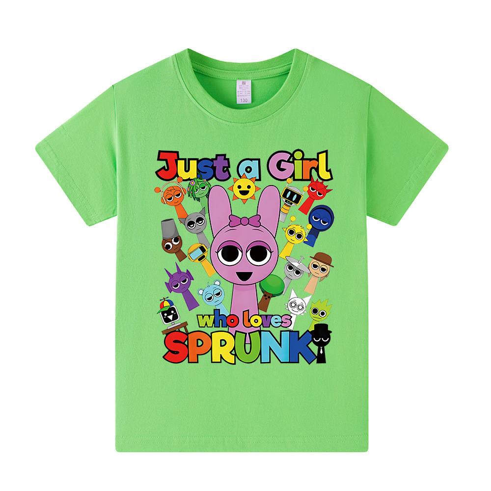 A1057 Kids Boys Girls Sprunki Casual Summer T-shirt