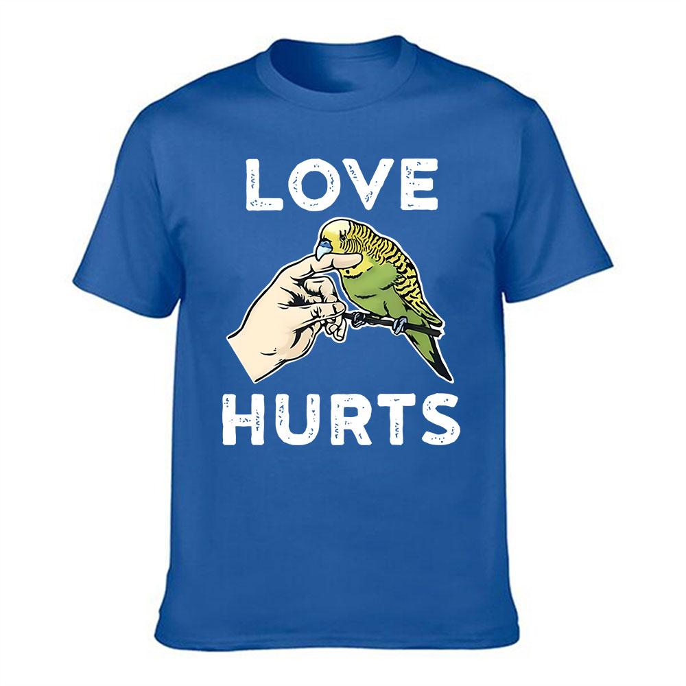 Unisexs Cotton Tshirt With Cute Budgie Parrot Print Casual Short Sleeve Tee For Bird Lovers Comfortable Daily Top