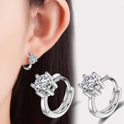Modeohrringe im koreanischen Stil: Diamant Acht Herzen, Acht Pfeile, Sechs Krappen Ohrclips für Frauen