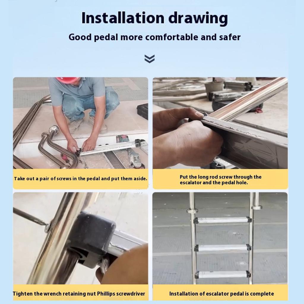 Stainless Steel Pool Ladder Step Swimming Pool Ladder Pedal Thickened Enhanced Load Bearing Rustproof for Swimming Pool
