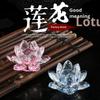 European Style Crystal Lotus Heart Ornament for Temple Living Room Office Desk Jewelry Cabinet Decoration Small Craft Flower